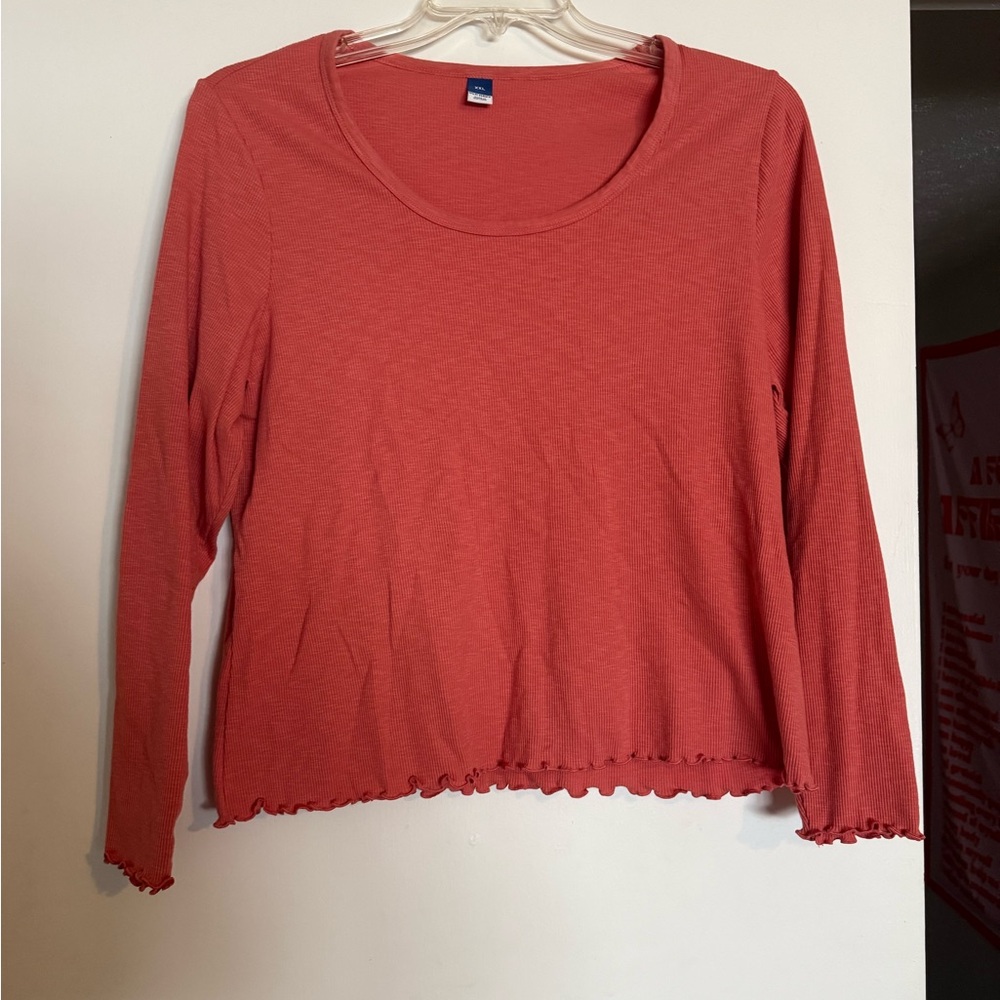 Old Navy Women's Long Sleeve Top in Coral